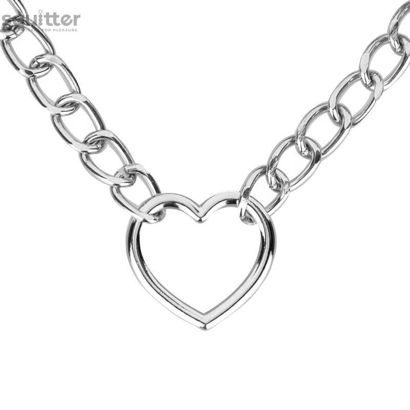 Нашийник з повідцем Bedroom Fantasies: Collar with Chain - Silver SX2207 - онлайн-сексшоп Сквітер