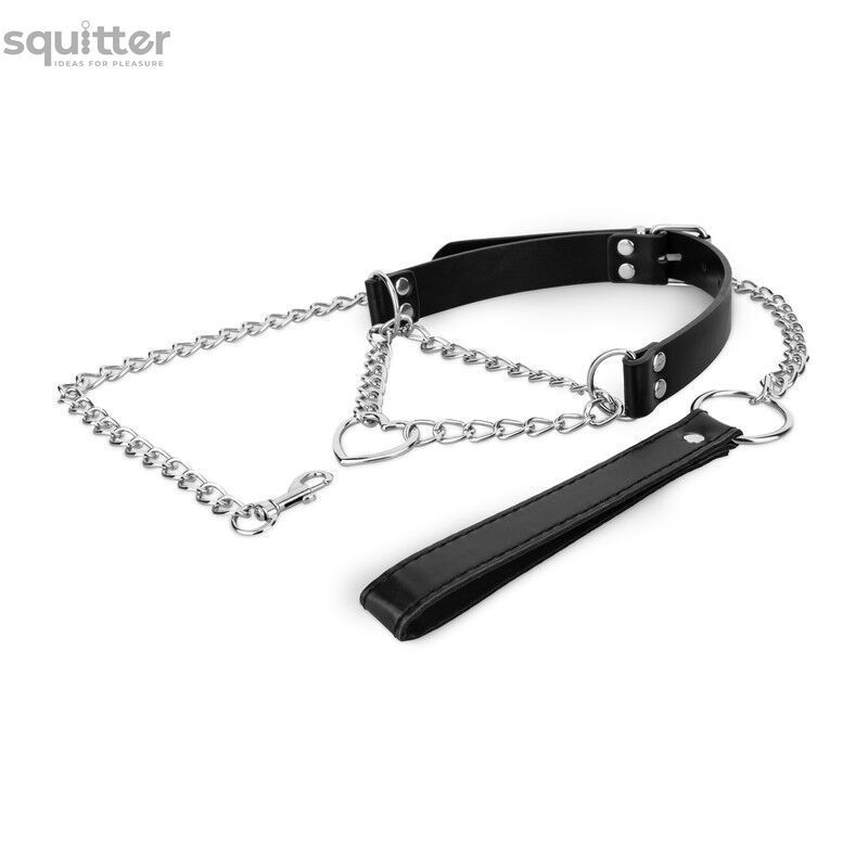 Нашийник з повідцем Bedroom Fantasies: Collar with Chain - Silver SX2207 - онлайн-сексшоп Сквітер