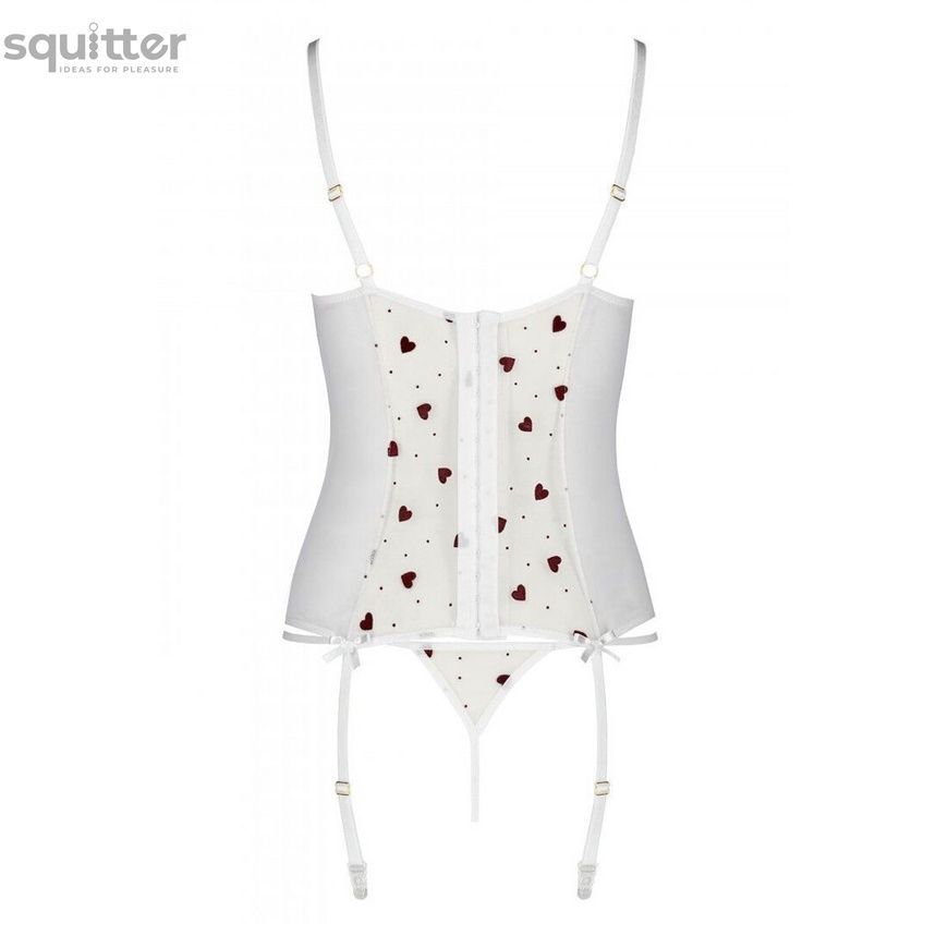Корсет с подвязками + стринги LOVELIA CORSET white L/XL - Passion SO4768 - онлайн-сексшоп Сквитер