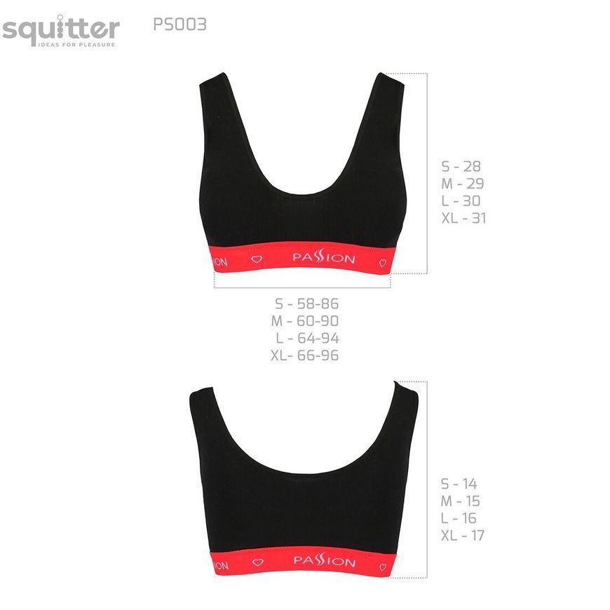 Спортивный топ на широких бретелях Passion PS003 TOP black, size XL SO4214 - онлайн-сексшоп Сквитер