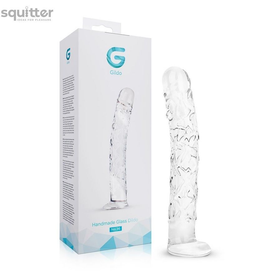 Скляний фалоімітатор Gildo Textured Glass Dildo No. 36 SX5026 - онлайн-сексшоп Сквітер