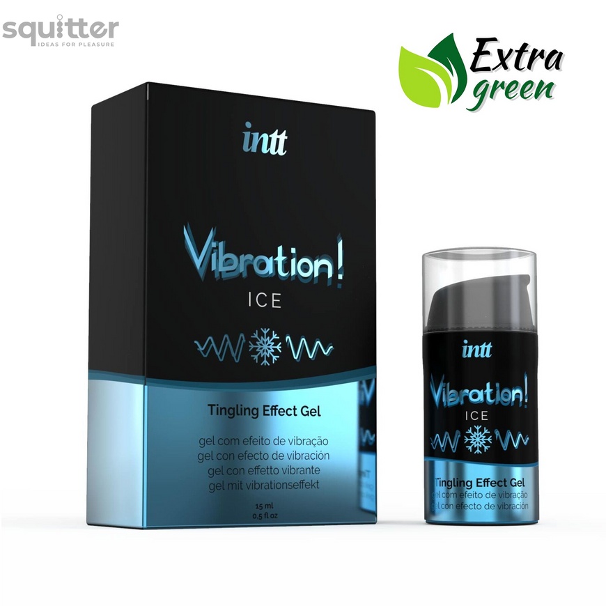 Рідкий вібратор Intt Vibration Ice (15 мл) EXTRA GREEN, дуже незвичайний, діє до 30 хвилин SO5408 фото