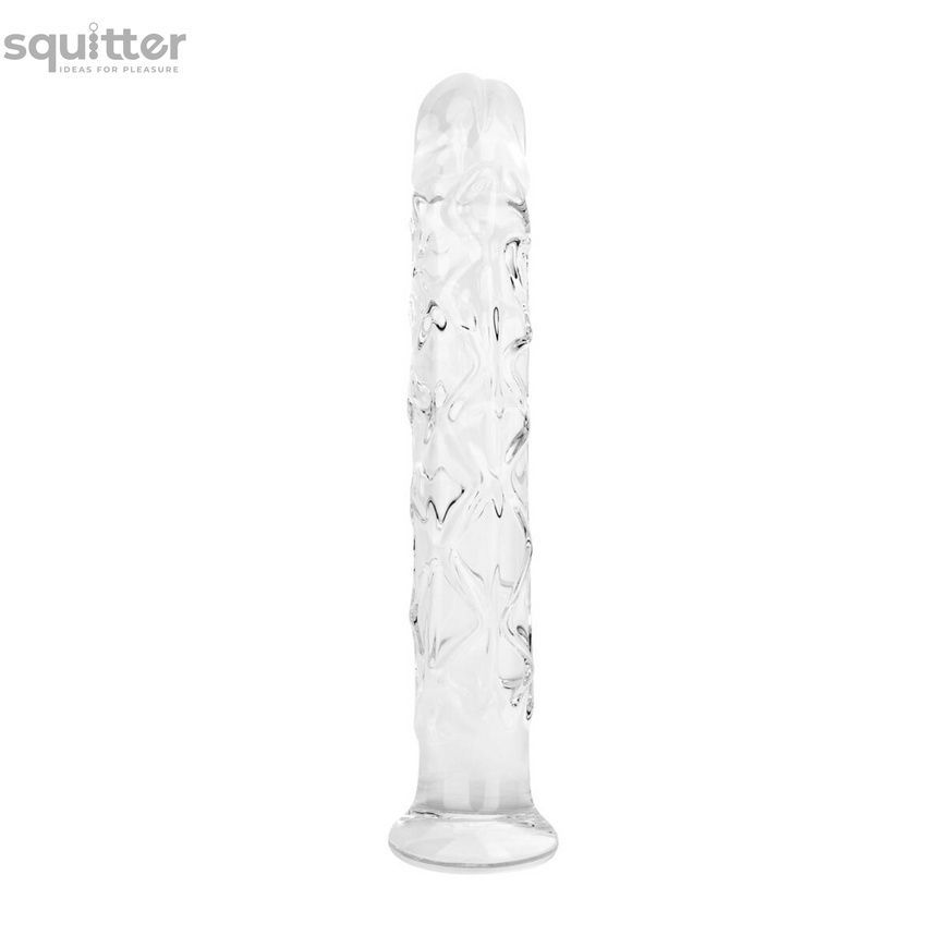 Скляний фалоімітатор Gildo Textured Glass Dildo No. 36 SX5026 - онлайн-сексшоп Сквітер