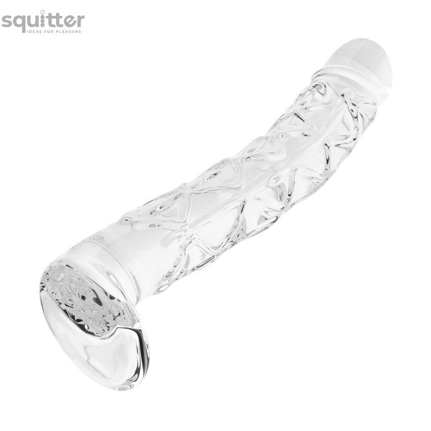 Скляний фалоімітатор Gildo Textured Glass Dildo No. 36 SX5026 - онлайн-сексшоп Сквітер