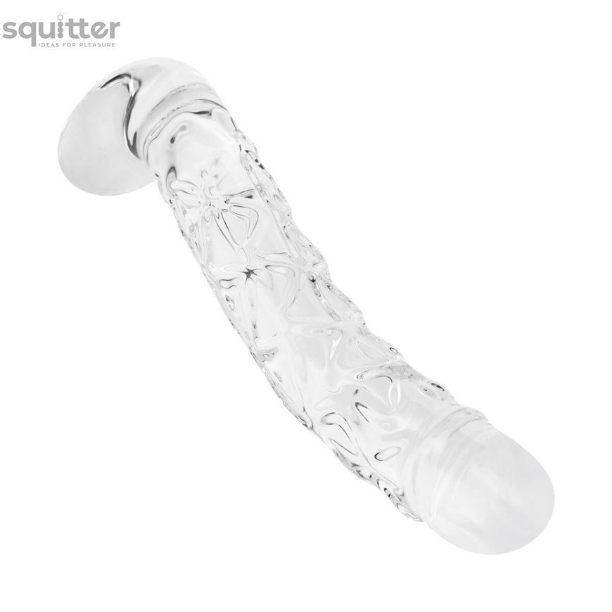Скляний фалоімітатор Gildo Textured Glass Dildo No. 36 SX5026 - онлайн-сексшоп Сквітер