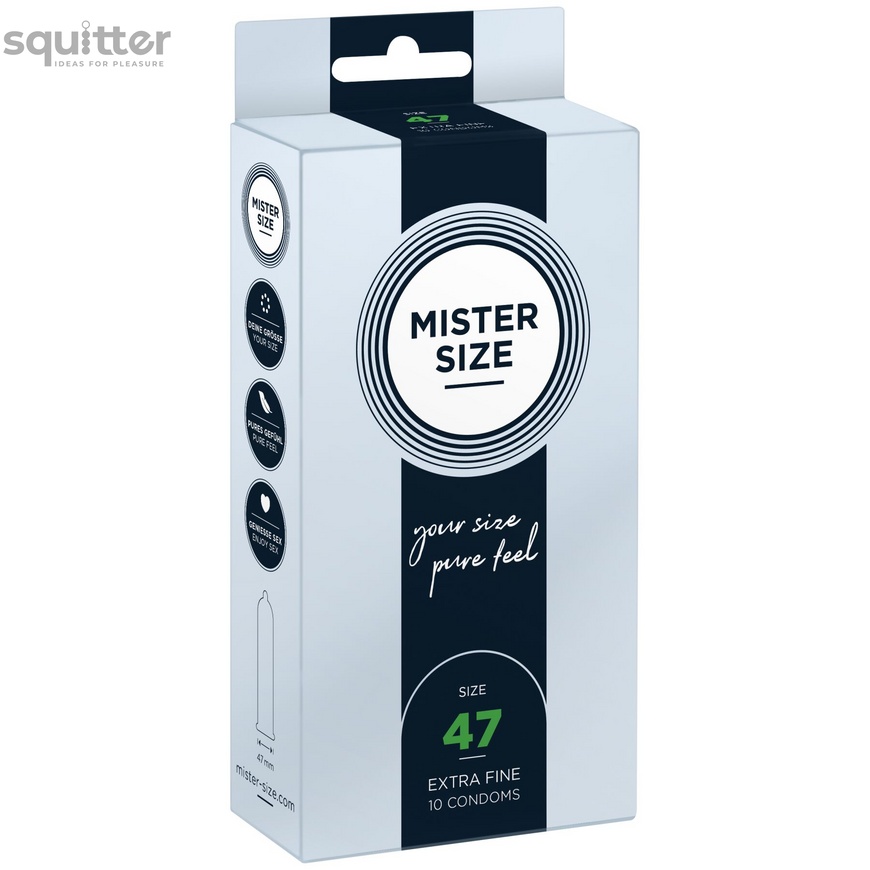 Презервативи Mister Size - pure feel - 47 (10 condoms), товщина 0,05 мм SO8042 фото