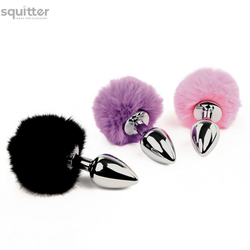 Анальна пробка FeelzToys - Bunny Tails Butt Plug Purple SO5062 фото