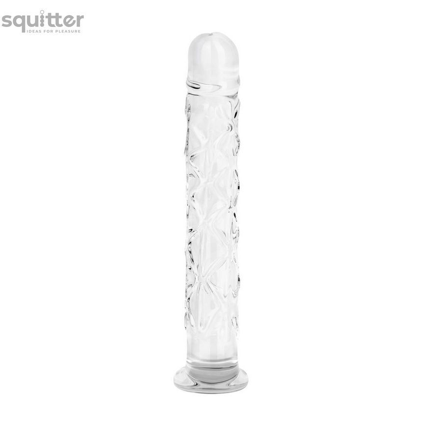 Скляний фалоімітатор Gildo Textured Glass Dildo No. 36 SX5026 - онлайн-сексшоп Сквітер