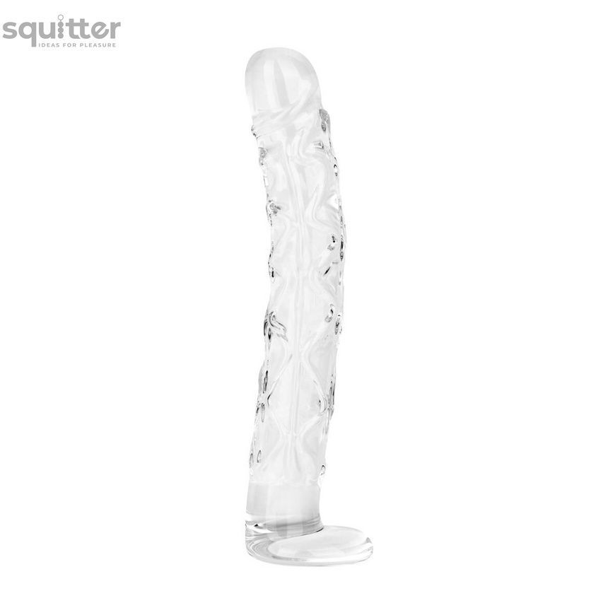 Скляний фалоімітатор Gildo Textured Glass Dildo No. 36 SX5026 - онлайн-сексшоп Сквітер