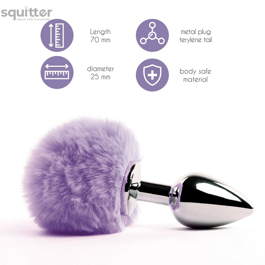 Анальна пробка FeelzToys - Bunny Tails Butt Plug Purple SO5062 фото