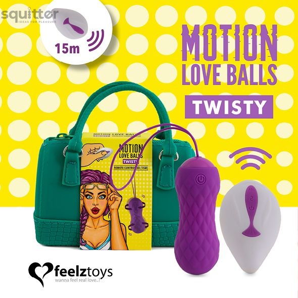 Вагінальні кульки з масажем і вібрацією FeelzToys Motion Love Balls Twisty з пультом дистанційного к SO3853 фото