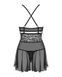 Еротичний мереживний комплект із сіточкою Obsessive 838-BAB-1 babydoll & thong black L/XL, чорний, п SO7182,7 - інтернет-магазин інтимних товарів Squitter