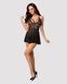 Еротичний мереживний комплект із сіточкою Obsessive 838-BAB-1 babydoll & thong black L/XL, чорний, п SO7182,3 - інтернет-магазин інтимних товарів Squitter