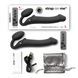 Безремневой страпон с вибрацией Strap-On-Me Vibrating Black L, диаметр 3,7см, пульт ДУ, регулируемыйSO3829,5 - интернет-магазин интимных товаров Squitter