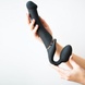 Безремневой страпон с вибрацией Strap-On-Me Vibrating Black L, диаметр 3,7см, пульт ДУ, регулируемый SO3829 фото 4