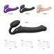 Безремневой страпон с вибрацией Strap-On-Me Vibrating Black L, диаметр 3,7см, пульт ДУ, регулируемыйSO3829,4 - интернет-магазин интимных товаров Squitter