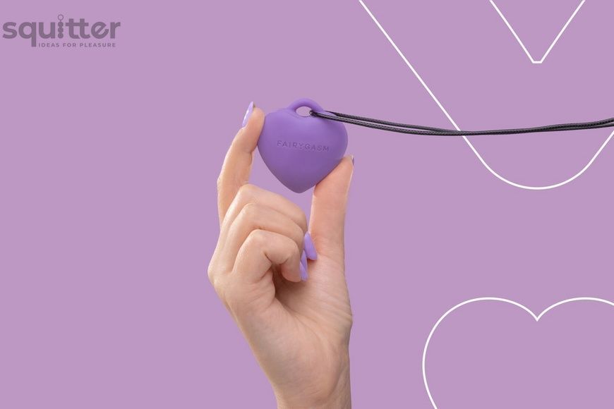 Мінівібратор &laquo;Сердечко&raquo; FairyGasm PleasureStone violet, 9 режимів, на шнурку SX0646 - онлайн-сексшоп Сквітер