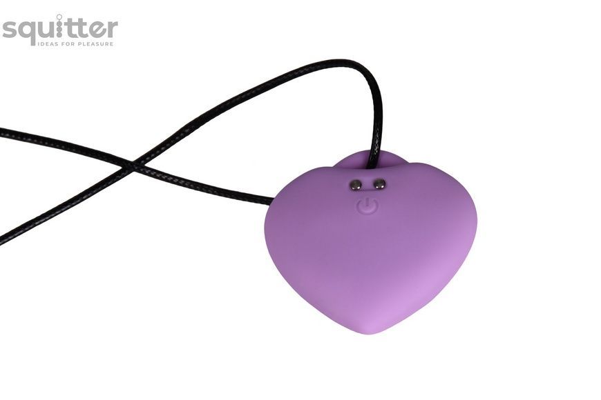 Мінівібратор &laquo;Сердечко&raquo; FairyGasm PleasureStone violet, 9 режимів, на шнурку SX0646 - онлайн-сексшоп Сквітер
