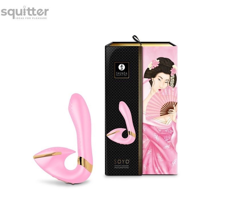 Вагінально-кліторальний вібратор Shunga Soyo Light Pink SO6907 - онлайн-сексшоп Сквітер