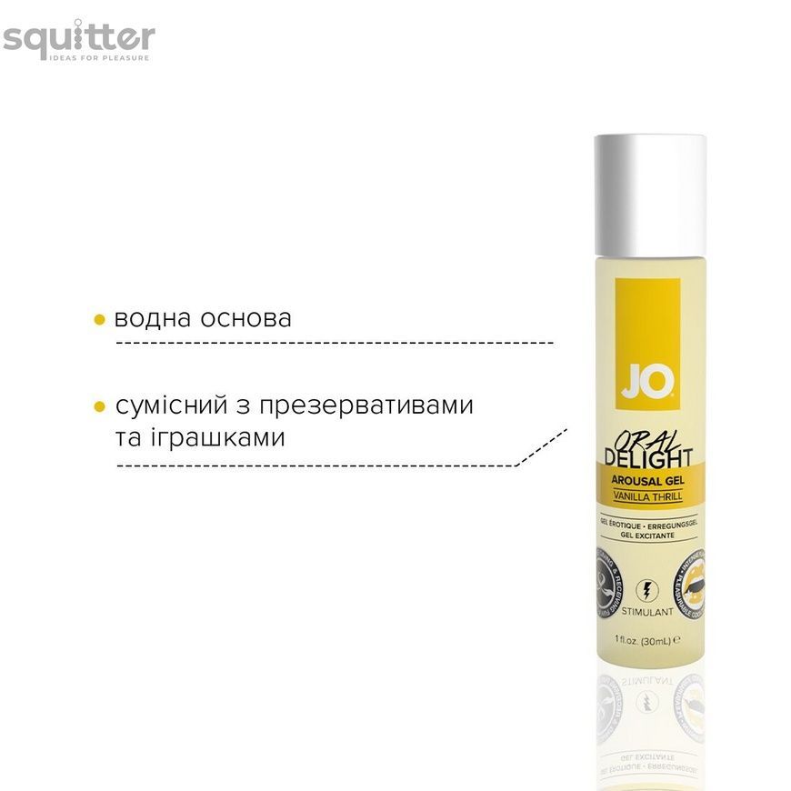 Гель для оральних пестощів JO Oral Delight Vanilla Thrill (30 мл), ефект холод-тепло SO1495 - онлайн-сексшоп Сквітер