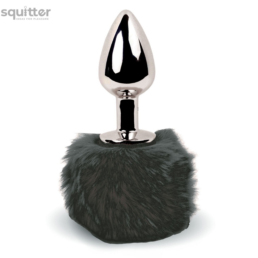 Анальна пробка FeelzToys - Bunny Tails Butt Plug Black SO5063 фото