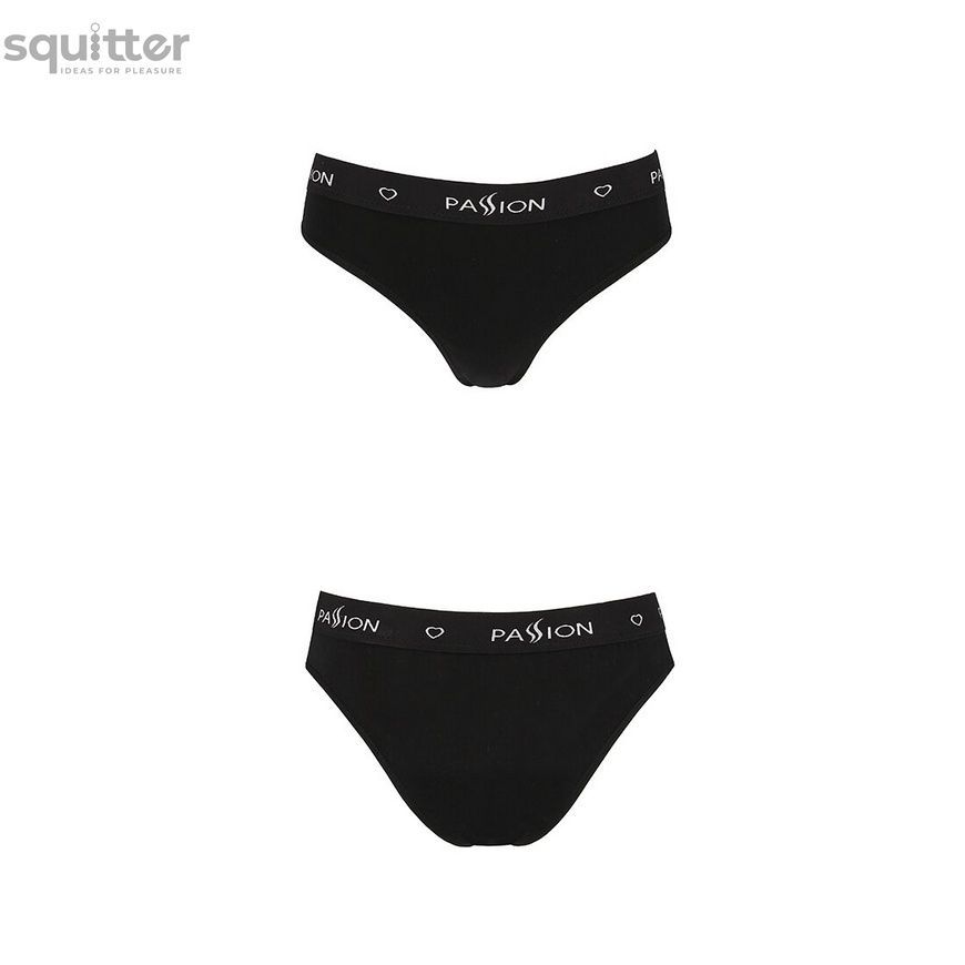 Трусики-слипы из хлопка с эластаном Passion PS004 PANTIES black, size L SO4215 - онлайн-сексшоп Сквитер