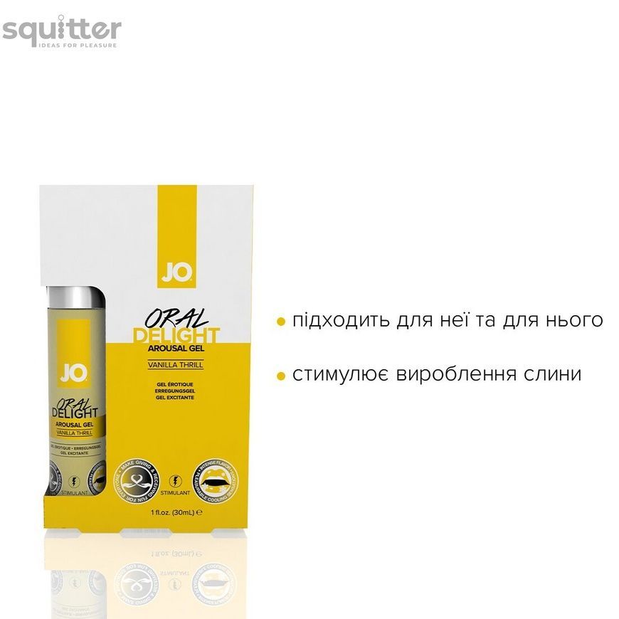 Гель для оральних пестощів JO Oral Delight Vanilla Thrill (30 мл), ефект холод-тепло SO1495 - онлайн-сексшоп Сквітер