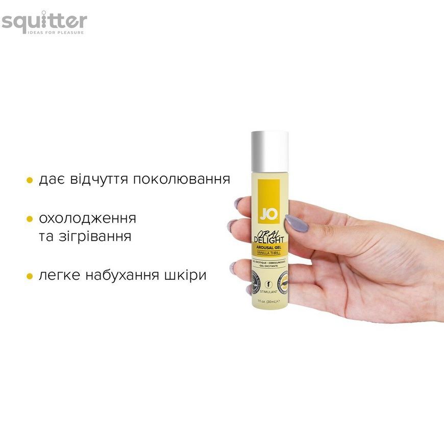 Гель для оральних пестощів JO Oral Delight Vanilla Thrill (30 мл), ефект холод-тепло SO1495 - онлайн-сексшоп Сквітер