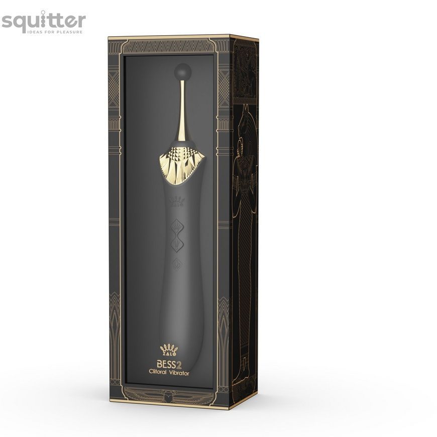 Мультифункціональний вібратор Zalo &mdash; Bess 2 Obsidian Black, 4 насадки, підігрів SO8236 - онлайн-сексшоп Сквітер