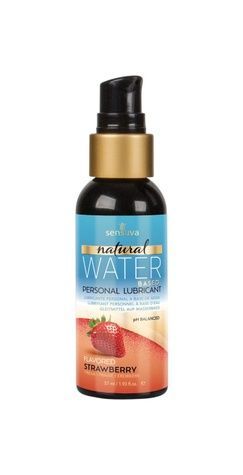 Змазка на водній основі Sensuva Natural Water-Based Strawberry (57 мл) без гліцерину та парабенів SO3221 - онлайн-сексшоп Сквітер