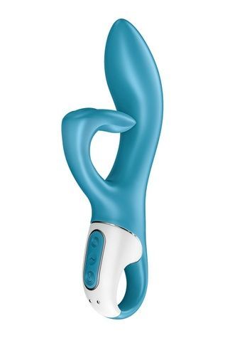 Вібратор-кролик із потрійним відростком Satisfyer Embrace me Turquoise, 2 мотори, діаметр 3,6 см SO6284 - онлайн-сексшоп Сквітер