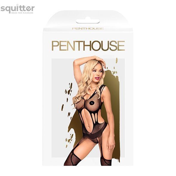 Бодистокинг с сюрреалистичным дизайном Penthouse - Wild virus black XL SO5311 - онлайн-сексшоп Сквитер