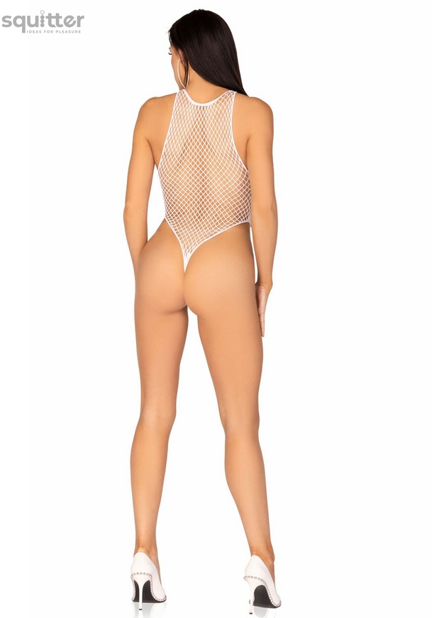 Боди-сетка со стразами Leg Avenue Net snap crotch tank bodysuit White, one size SO7884 фото