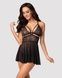 Еротичний мереживний комплект із сіточкою Obsessive 838-BAB-1 babydoll & thong black XXL, чорний, пе SO7183,1 - інтернет-магазин інтимних товарів Squitter