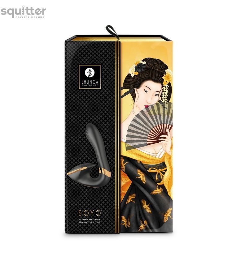 Вагинально-клиторальный вибратор Shunga Soyo Black SO6908 - онлайн-сексшоп Сквитер