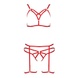 Комплект белья MAGALI SET OpenBra red L/XL - Passion Exclusive: стрэпы: лиф, трусики и пояс PS23801 фото 4