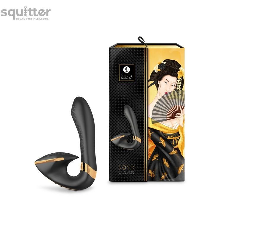 Вагинально-клиторальный вибратор Shunga Soyo Black SO6908 - онлайн-сексшоп Сквитер