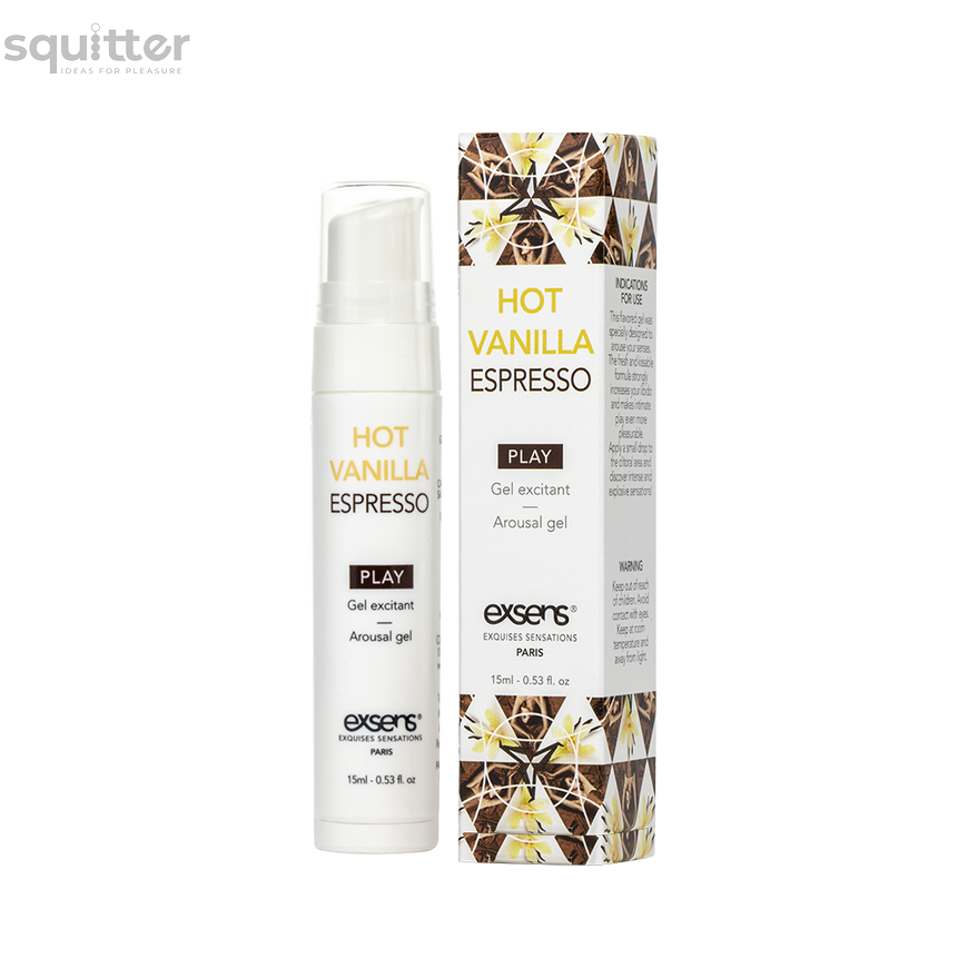 Стимулюючий гель EXSENS Kissable Hot Vanilla Espresso 15мл можна для поцілунків, охолоджуючий SO2368 фото