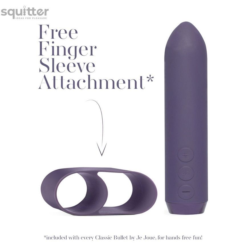 Минивибратор Je Joue - Classic Bullet Vibrator Purple с глубокой вибрацией и фиксацией на палец SO3040 - онлайн-сексшоп Сквитер