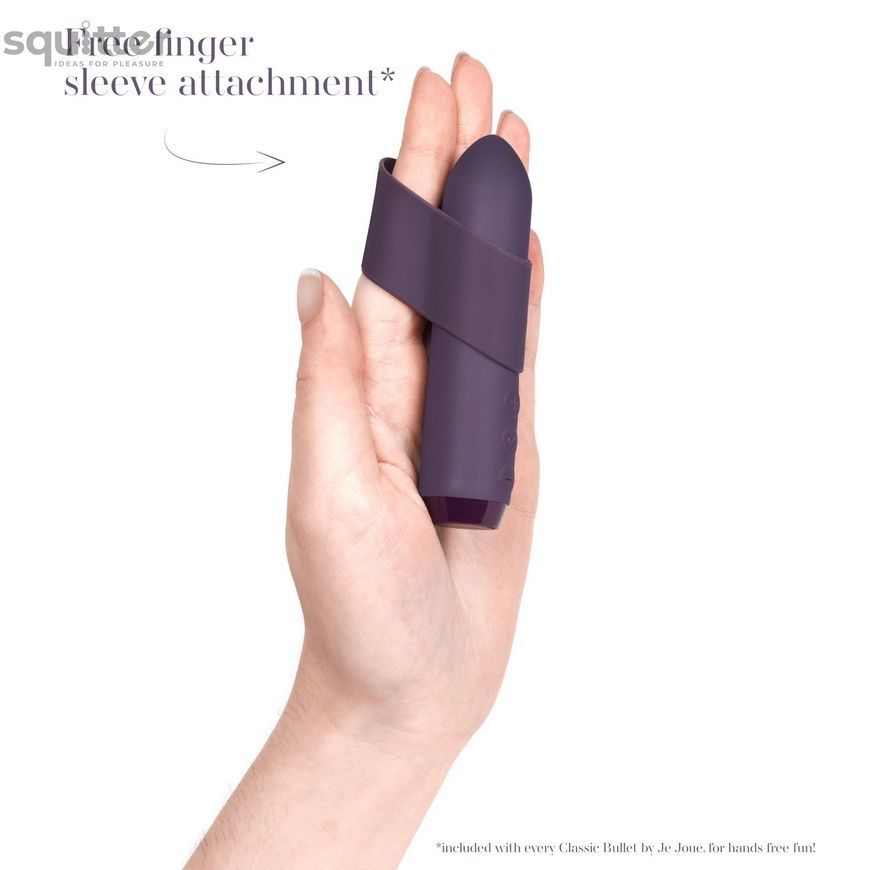 Минивибратор Je Joue - Classic Bullet Vibrator Purple с глубокой вибрацией и фиксацией на палец SO3040 - онлайн-сексшоп Сквитер