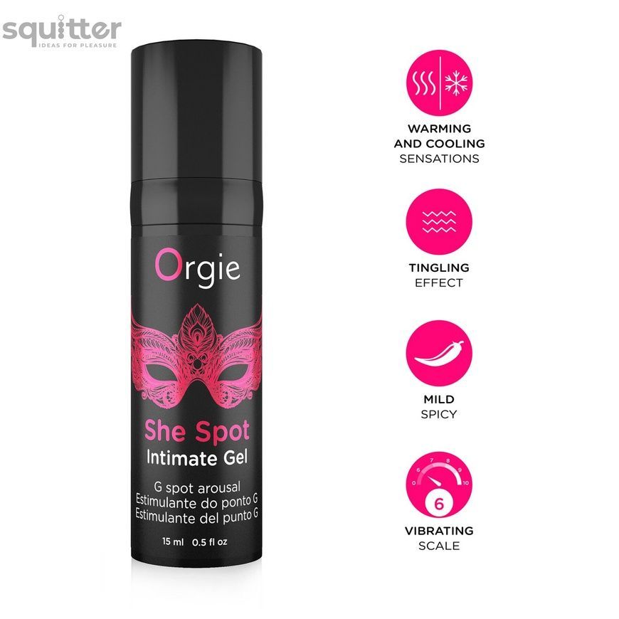 Гель для стимуляції точки G Orgie She Spot Intimate Gel, 15 мл, тепло-холод, ефект вібрації SX1552 - онлайн-сексшоп Сквітер