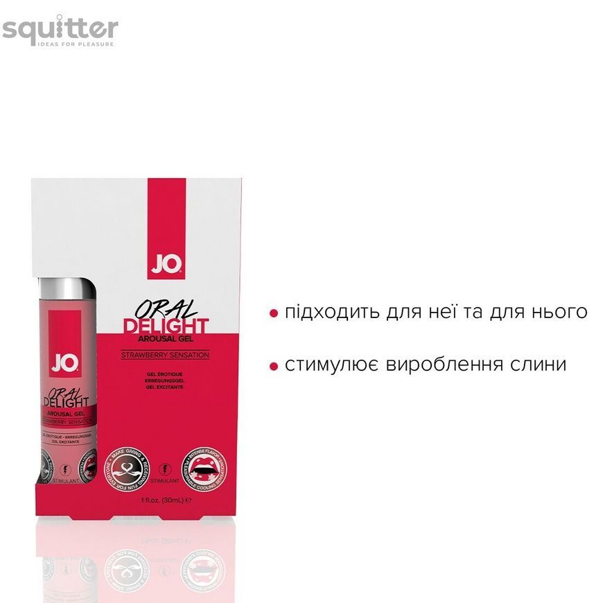Гель для оральных ласк System JO Oral Delight - Strawberry Sensation (30 мл), эффект холод-тепло SO1496 - онлайн-сексшоп Сквитер
