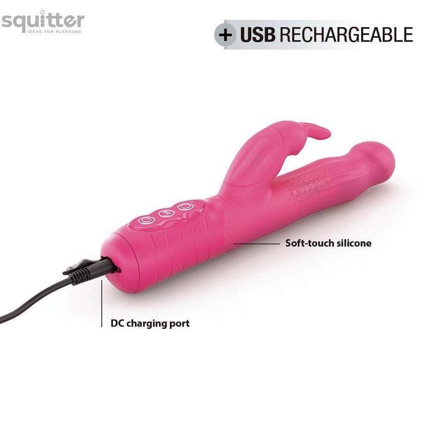 Вібратор-кролик Dorcel Baby Rabbit Magenta 2.0 з перлинним масажем і головкою, що обертається SO8680 - онлайн-сексшоп Сквітер