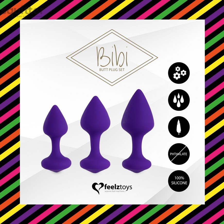 Набор силиконовых анальных пробок FeelzToys - Bibi Butt Plug Set 3 pcs Purple SO5064 фото