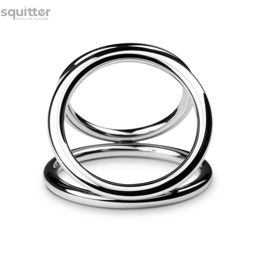 Потрійне ерекційне кільце Sinner Gear Unbendable – Triad Chamber Metal Cock and Ball Ring – Large SO4617 фото