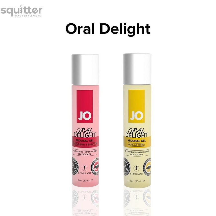 Гель для оральных ласк System JO Oral Delight - Strawberry Sensation (30 мл), эффект холод-тепло SO1496 - онлайн-сексшоп Сквитер
