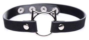 Чокер Master Series Kinky Kitty Ring Slim Choker - Black SX1184 - онлайн-сексшоп Сквітер
