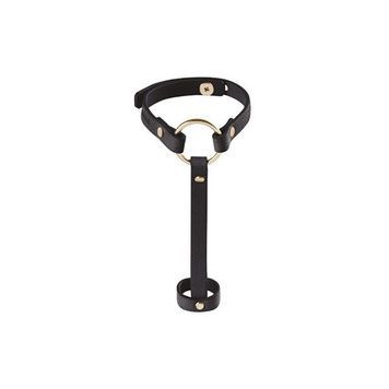 Пара браслетів на зап'ясті і палець Bijoux Indiscrets MAZE Hand Bracelet Harness Black, екошкіра SO2679 - онлайн-сексшоп Сквітер