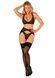 Комплект білизни Obsessive Donna Dream 3-pcs set XL/2XL Black, бюстгальтер, стрінги, пояс для панчіх SO8638,6 - інтернет-магазин інтимних товарів Squitter
