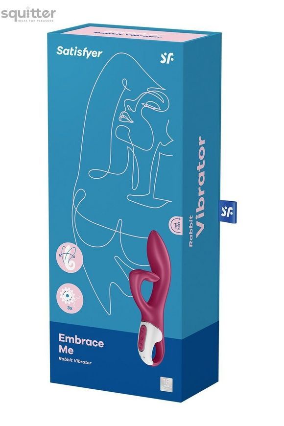 Вібратор-кролик із потрійним відростком Satisfyer Embrace me Berry, 2 мотори, діаметр 3,6 см SO6285 - онлайн-сексшоп Сквітер